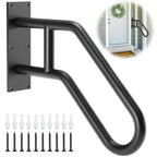 Auroras Hand Rails for Outdoor Steps, 28.7" Outdoor Handrail - Auroras Wall Mount Handrail, Handrail for 1-3 Steps, U-Shaped Handrails for Kids, Elderly, Pregnant Women, Disabled (Black)