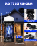 DEEZEE Bug Zapper Outdoor Indoor，Mosquito Zapper with LED Light,4200V Electric Fly Zapper,20W Insect Zapper&Mosquito Killer lamp for Home, Patio, Kitchen, Backyard, Camping, Plug-in