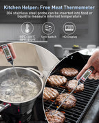 Eventek Infrared Thermometer Gun, [3 in 1] -58°F~1112°F (-50°C~600°C) Digital Laser Temperature Gun for Cooking, Pizza Oven, Grill & Engine with Adjustable Emissivity, Meat Thermometer & Bag Included