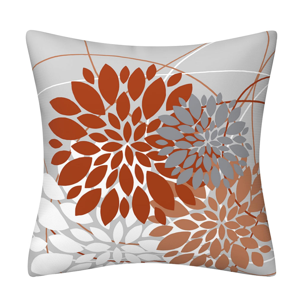 Drmstow Orange Pillow Covers 18x18 Inch Dahlia Fall Throw Pillow Covers Farmhouse Outdoor Home Decorative Pillow Cushion Cases for Sofa Bed Living Room, Set of 2