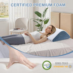 VMFKPNR Knee Wedge Pillow, 8" Knee Pillow for Back Sleeping Leg Pillow, Leg Elevation for Legs Post Surgery, Triangle Pillow for Knee Support, Hip Back Pain Relief