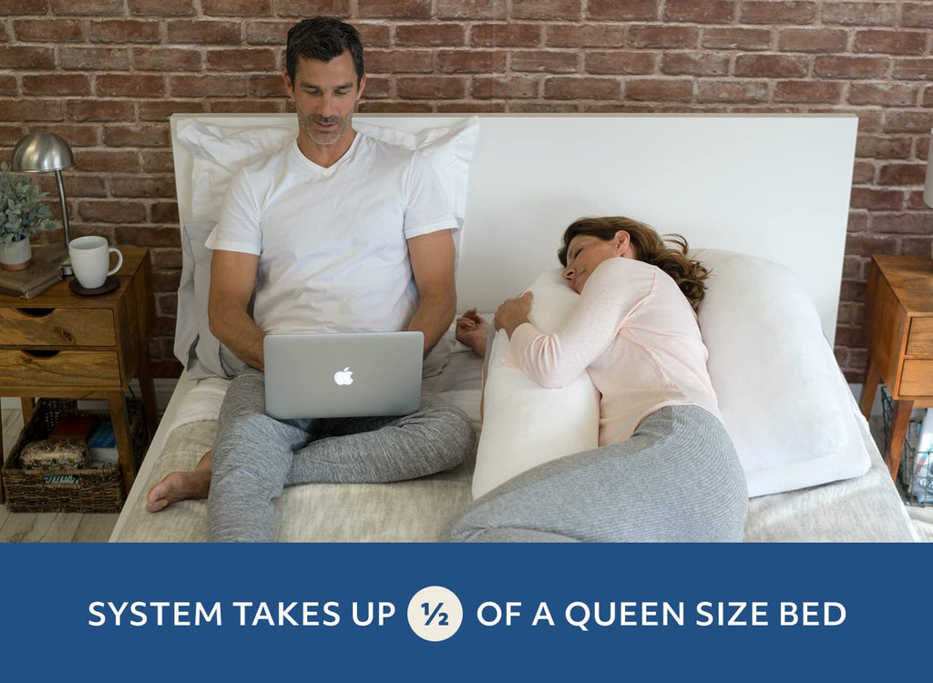 MedCline Shoulder Relief Wedge and Body Pillow System, Right or Left Side Sleeping Comfort, Medical Grade, Size Small/Medium (5’9 and Under)