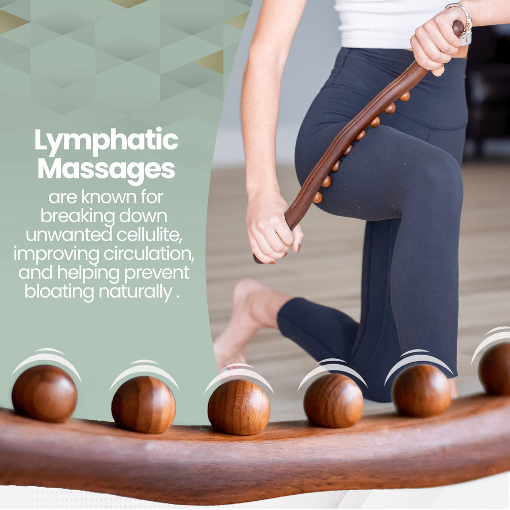 FeelinGood Supply Fascia Massager for Gua Sha, Wood Body Sculpting and Lymphatic Drainage. Reduce Cellulite, Increase Circulation, Nerve Response & Muscle Recovery. Full Body Portable Massager