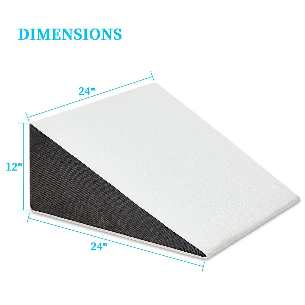 Touchutopia Bed Wedge Pillow for Sleeping, 12" 24" 24" Triangle Cooling Memory Foam Top, Elevated Support Wedge Pillow - Removable Washable Cover