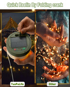 Solar Camping String Lights, 4 in 1 Fairy String Lights, Portable Waterproof Camp Lamp with 8 Lighting Modes, Hanging Rechargeable Tent Lantern for Christmas Decorations Patio Party Essentials-32.8 FT