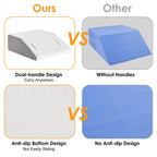 Ruqmuis Leg Elevation Pillow for After Surgery, 10inch Foam Leg Elevating Pillow for Swelling and Blood Circulation, Leg Wedge Pillow for Sleeping, Knee Pillow for Knee Hip Ankle Pain Relief, White