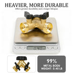 Brass Garden Hose Splitter 2 Way, 3/4 Inch Hose Connector Tap Splitter, Hose Y Splitter, Hose Spigot Adapter 2 Valves with Extra Rubber Washers