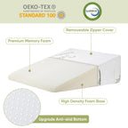 Wedge Pillow for Sleeping After Surgery 7.5" Bed Wedge Pillow with Memory Foam Top, Help with Acid Reflux Heartburn Snore Back Leg Knee Pain, Soft Comfortable, Breathable Durable, Bamboo Cooling Cover