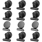 12 Pack Magnetic Clips, Fridge Magnets Refrigerator Magnets, Strong Magnetic Clips Heavy Duty, Whiteboard Magnet Clip for Office Home Classroom Organization Kitchen Accessories(Black)