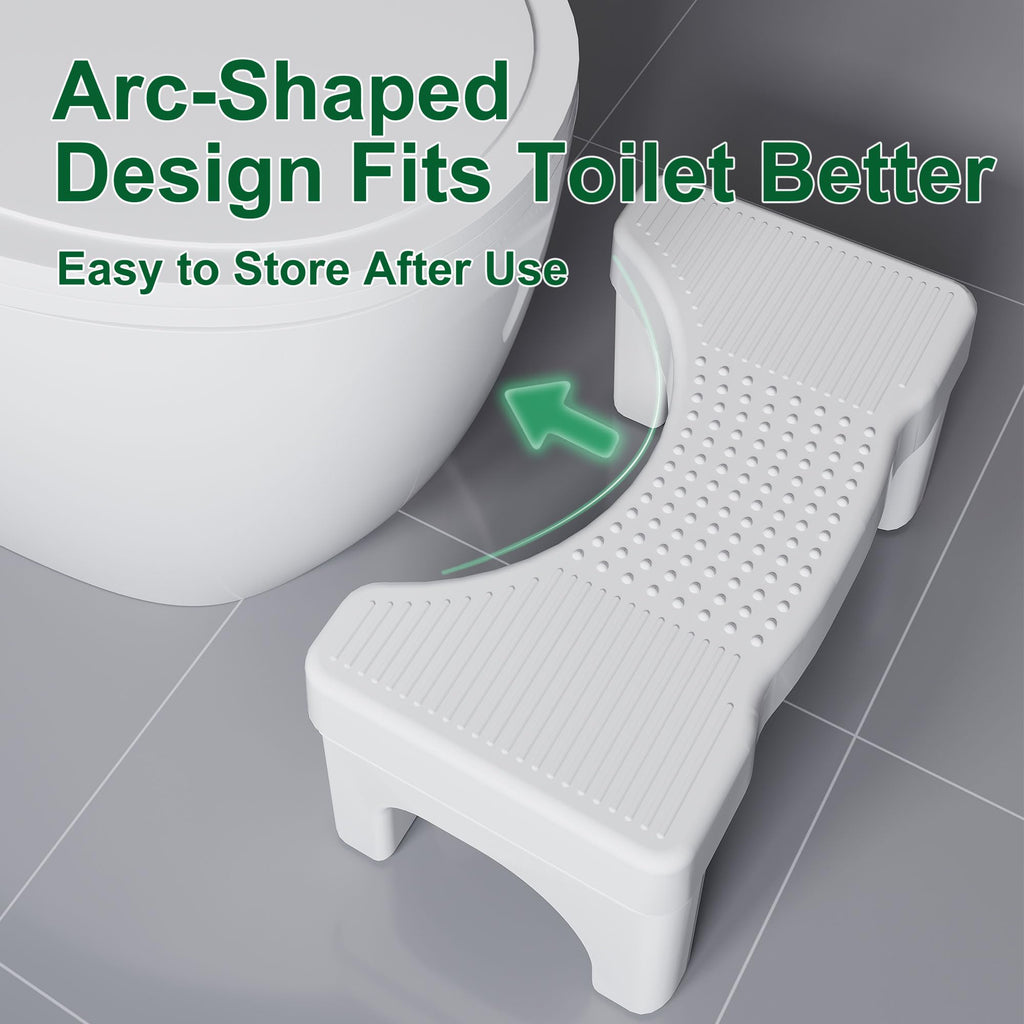 Kzeirm 2 Pack Toilet Foot Stool for Adults, 9 Inch Height Poop Stool for Bathroom, Squatting Potty Step Stool for Kids and Elderly, Banco para Baño Toilet, Gray, 2 Pack