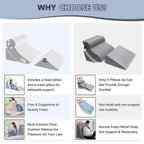 Yojoker 4PCS Orthopedic Bed Wedge Pillow Set for Sleeping, Post Surgery Foam Pillow for Body, Back and Leg Pain Relief, Triangle Adjustable Support Pillow - Acid Reflux Sleeping Pillows
