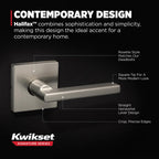 Kwikset Halifax Interior Passage Door Handle, Lever For Closet and Hallway Doors, Reversible Non-Locking Handle Lever, Satin Nickel, with Microban Protection