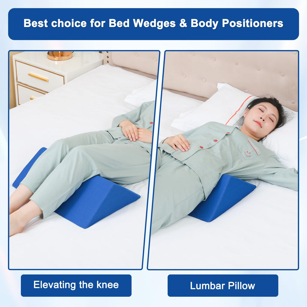 Fanwer Bed Wedges & Body Positioners (3 in 1), 40 Degree Wedges for Bed Positioning,Positioning Pillows for Elderly, Wedge Pillow for Bed Sores, Side Sleeping, After Surgery, Knees Elevated,Back Pain