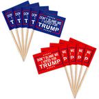 ZXvZYT Dont Blame Me I Voted for Trump 2024 Flag Toothpick,Small Mini Donald Trump Cupcake Toppers Stick flags Decoration(50Pcs Blue and 50Pcs Red)