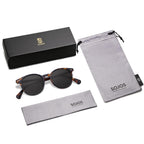 Small Round Classic Polarized Sunglasses for Women Men Vintage Style UV400 Lens MAY SJ2113, Tortoise/Grey