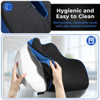 SERENESITZ Serene Sitz Orthopedic Seat Cushion, Serensitz Orthopedic Seat Cushion, Ergonomic Memory Foam Seat Cushion for Office Chair Cushion, Car Seat, Airplane, Sciatica & Back Pain Relief (Black)