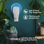 VEYOFLY Indoor Flying Insect Trap - Plug-in Bug Light Trap for Fruit Flies, Gnats and Houseflies - Odorless and Mess Free (1 Device + 3 Glue Boards)