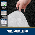 Black Bathroom Rug 30x20, Extra Soft Absorbent Chenille Bath Rugs, Rubber Backing Quick Dry, Machine Washable Bath Mats for Bathroom Floor, Tub and Shower, Home Decor Accessories
