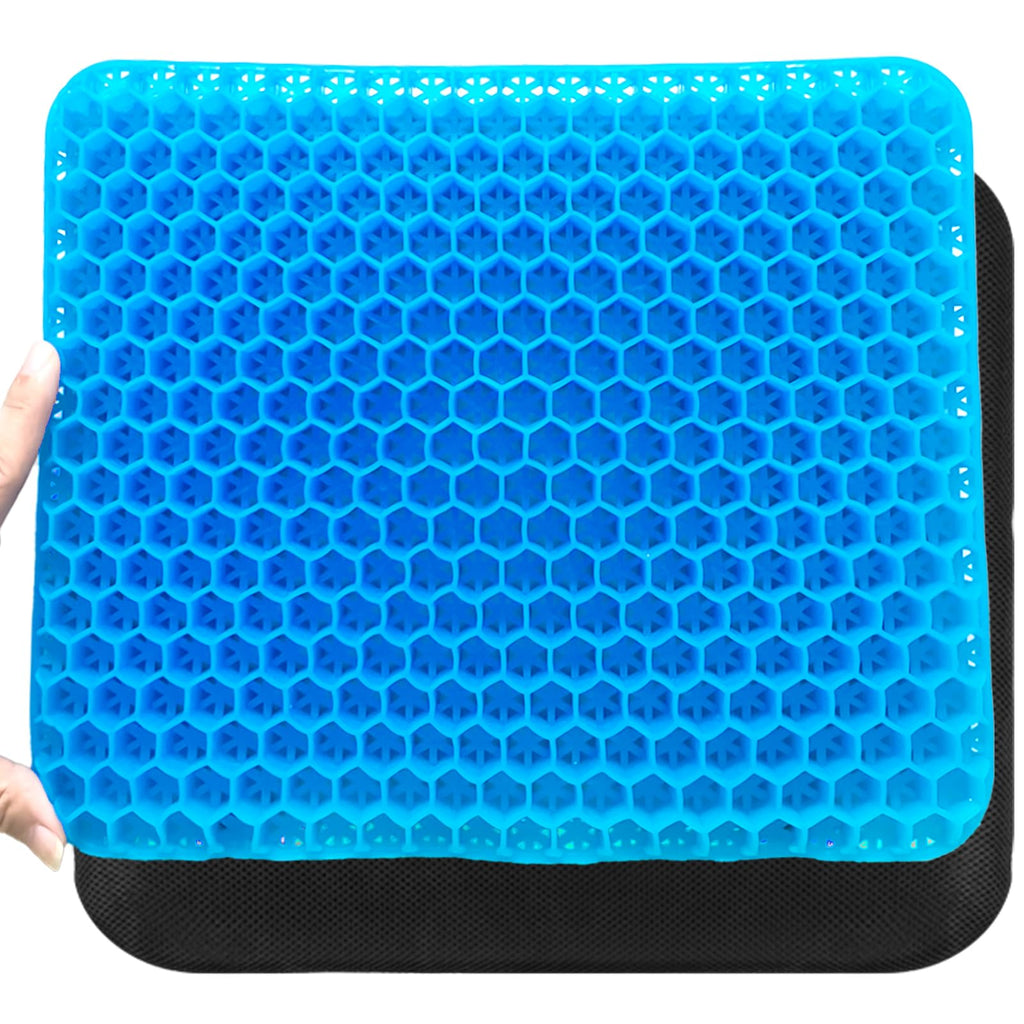 XSIUYU Gel Saet Cushion, Desk Chair Cushion, Small Chair Pads, Chair Pads, Seat Cushion for Chair, Chair Pillow, Tailbone Cushions for Pressure Relief Black (Mini-Blue)