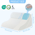 Foamalusion 3PCS Bed Wedge Pillow for Sleeping, 20-in-1 Adjustable Memory Foam Wedge Pillow for Back Leg Pain Relief, 23" Wide Wedge Pillow for After Surgery, Acid Reflux, Snoring, Back Pain