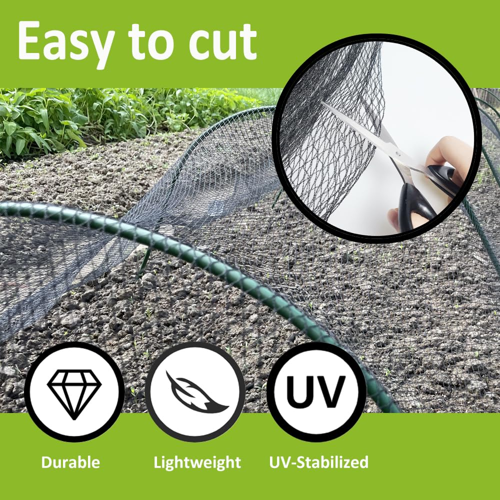 POYEE 25 x 50 FT Bird Netting for Garden Woven Mesh Garden Netting for Plants, Vegetable, Fruit Trees, Blueberry Bushes, Strawberries Against Birds, Deer, Squirrels and Other Animals