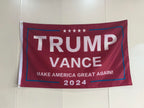 Trump Vance 2024 Flag 3x5 Ft Trump Vance Flag Make America Great Again Flag Patriotic Outdoor Decor with Brass Grommets (red)
