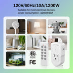 BN-LINK Wireless Remote Control Outlet Electrical Switch for Lights, Fans, Christmas Lights, Small Appliance, 100ft Long Range White (Learning Code, 5Rx-2Tx) 1200W/10A, ETL & FCC Certified