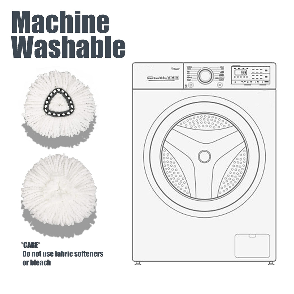 homsis 6 Pack Mop Replace Head Compatible with O Cedar EasyWring Spin Mop - Mop Refills 100% Microfiber, Deep Cleaning Machine Washable and Easy-to-Replace