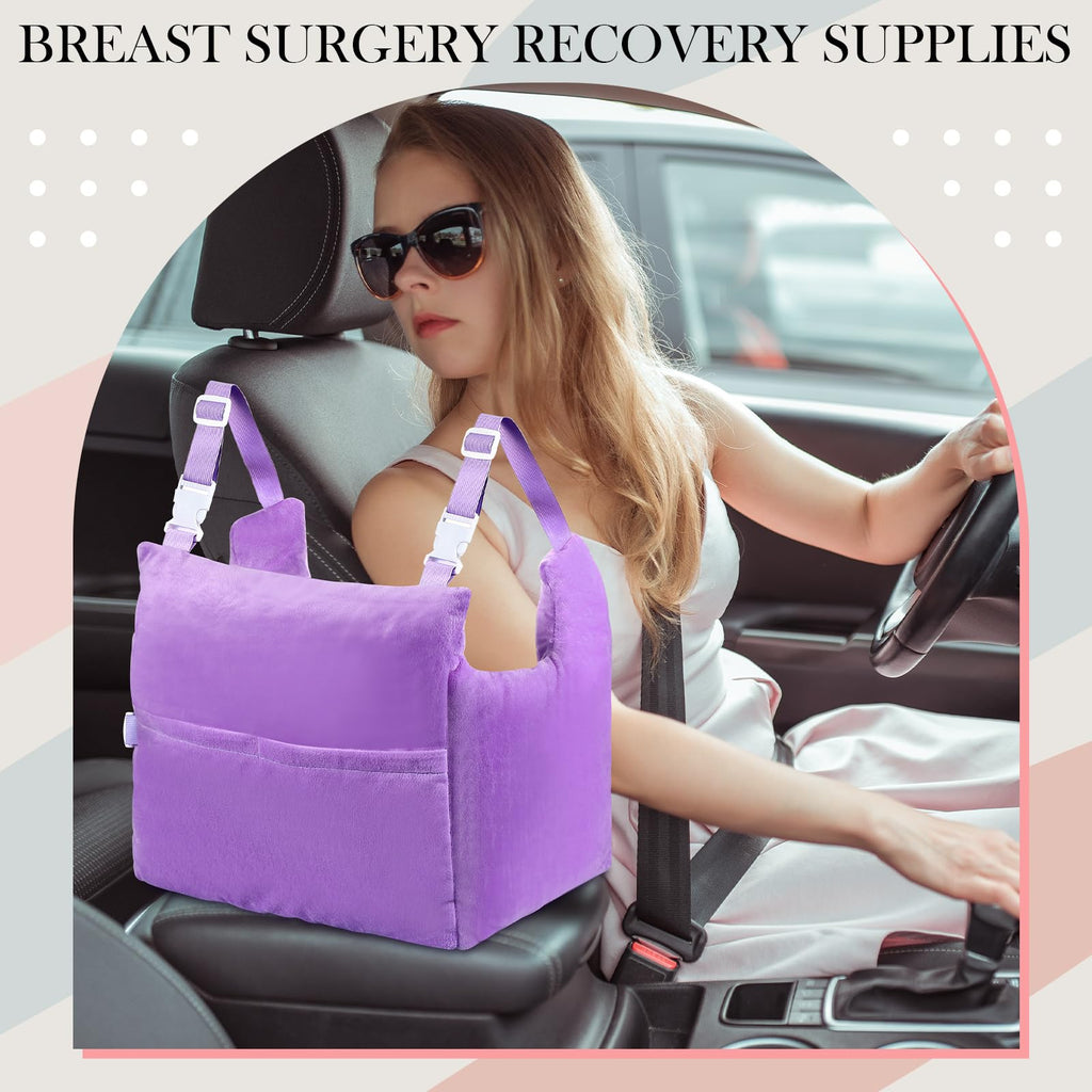 Suzile Mastectomy Pillow Post Surgery, Breast Pillow for After Breast Cancer Mastectomy Necessities, Surgery Recovery Gifts for Women(Lavender)