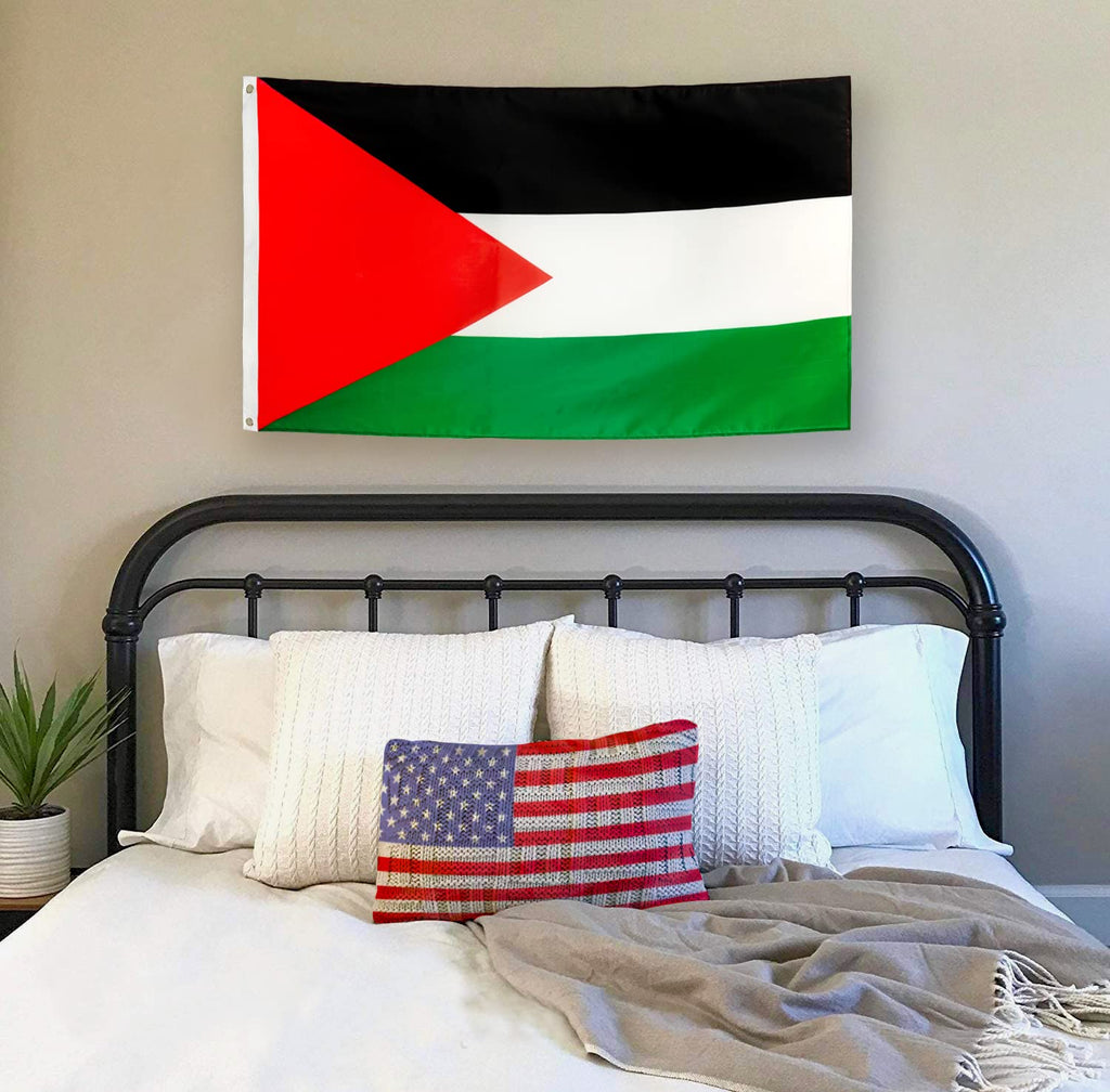 DANF Palestine Flag 3x5 Ft Thick Polyester, Fade Resistant, Brass Grommets, Canvas Header Palestinian National Flags with 3 X 5 Feet