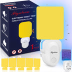Flying Insect Trap, Gnat Traps for House Indoor, Safe Non-Toxic Gnat Killer Fly Catcher UV Light Attractant Blue Bug Light Trap with Sticky Pad for Gnats, Moths, Flies 1Pack(White)