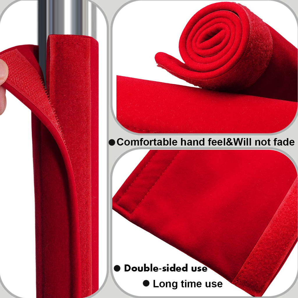 Volecy 5 PCS Refrigerator Door Handle Covers, Velvet Christmas Red Decors Keep Appliance Clean for Fridge Microwave Stove Bathroom Keep Off Stains Dust Fingerprint Prevent Spread (Red)