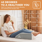 BIEEZZK Leg Pillow Elevation Blood Circulation, Leg Elevation Pillows for After Surgery, Swelling, Leg Elevating Pillows with Cover and Handle, Leg Pillow for Pain Relief, 23.6×16.8×8 Inch, White/Grey