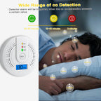 Carbon Monoxide Detector,CO Gas Monitor Alarm Detector Replaceable Battery with Digital LCD Display and Sound Warning for Home/Kitchen/Bedroom