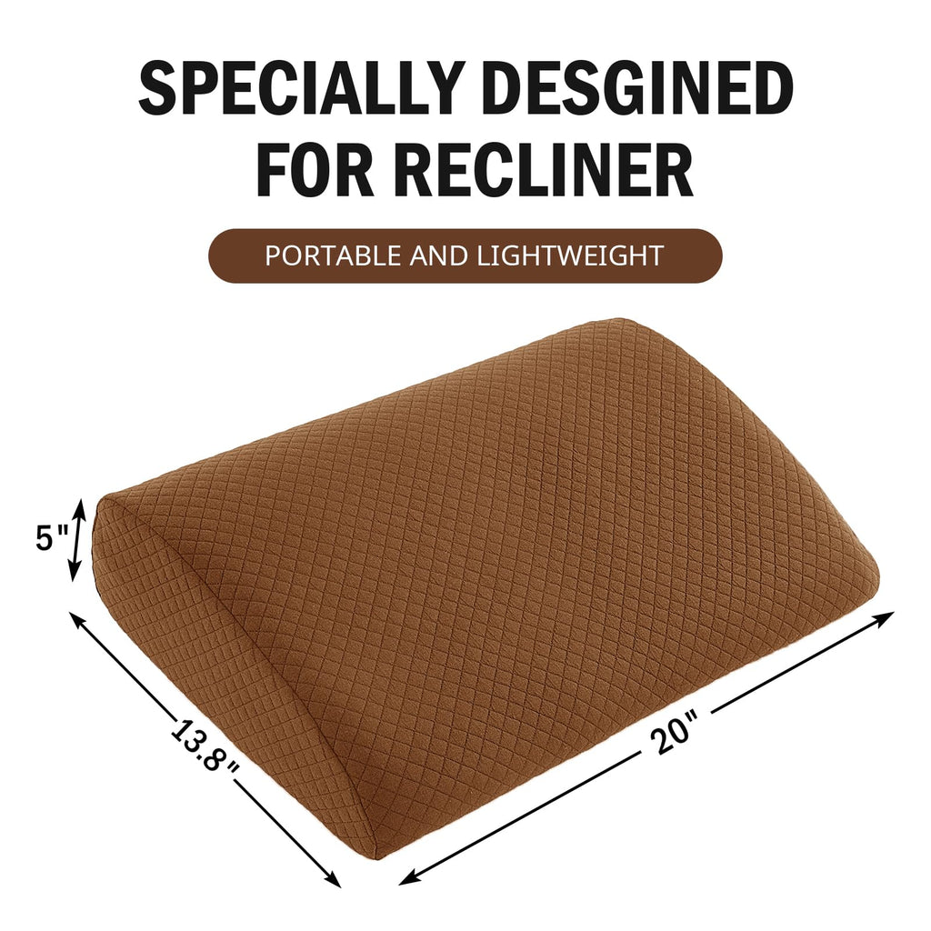 HOMBYS Lumbar Support Pillow for Recliner Chair, Memory Foam Back Support Cushion for Elderly,Extra Large Lumbar Support Pillow with Extension Straps, Thick Backrest for Home Reading
