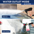 Short Pressure Washer Gun with 1/4" Quick Connector, 4350 PSI High Pressure Washer Gun with 5 Spray Nozzle Tips, 3/8'' Male Plug and M22-14/15mm Fittings, Power Washer Gun Compatible with Foam Cannon