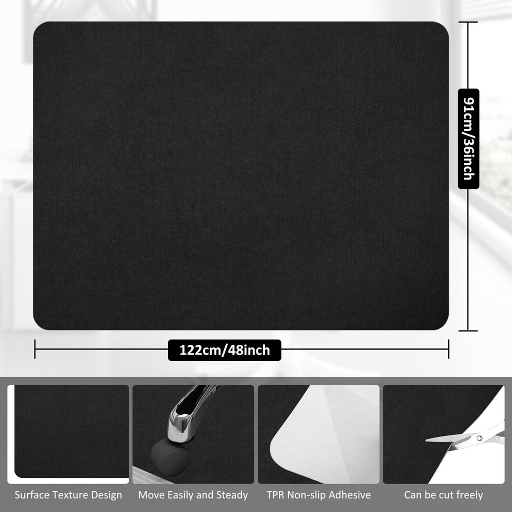 Office Chair Mat for Hardwood Floor & Tile Desk Chair Mat for Rolling Chairs Protect Hardfloor Desk Area Rug for Workstations, Durable Desk Mat for Home and Office Use (Black, 36X47 in)