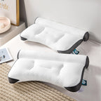 Memory Foam Pillow for Neck and Shoulder Pain Relief, Neck Contour Cervical Orthopedic Sleep Pillow for Side Back & Stomach Sleepe Breathable Neck Rest Cushion for Bedroom Grey