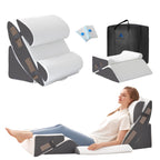 Ahpmeoa 6PCS Wedge Pillow Set for After Surgery, Bed Wedge Pillow Post Surgery, Wedges Pillows for Back Pain Relief, Acid Relux, Sit Up Pillow for Beds, Beds Wedges & Body Positioners, White/Grey