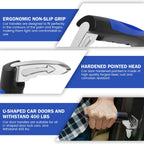 2 Pcs Car Door Assist Handle, Multifunction Car Handle Assist, Vehicle Support Handles Seatbelt Cutter Window Breaker Portable Automotive Car Handle Assist for Elderly and Car Emergency Tool (Blue)