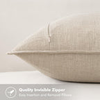 MIULEE Linen Pillow Covers 20x20 Inch Natural Beige Decorative Throw Pillow Covers Pack of 2 Soft Accent Farmhouse Couch Christmas Pillowcases Modern Home Decors for Sofa Cushion Living Room Bed
