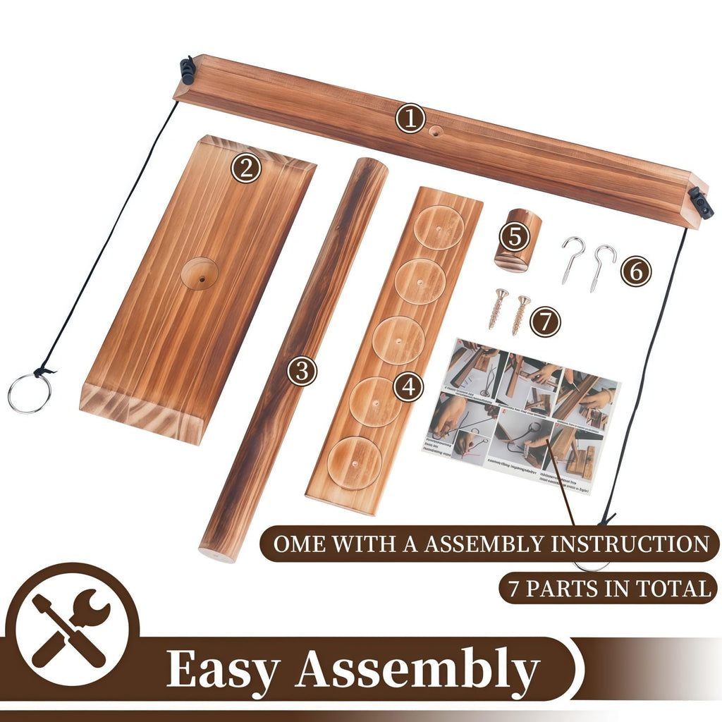 Ring Toss Games for Adults, Patio Decor, Yard Games, Outdoor Indoor Games, Wooden Hook and Ring Game for Bars, Home, Party, Christmas Games (Large)