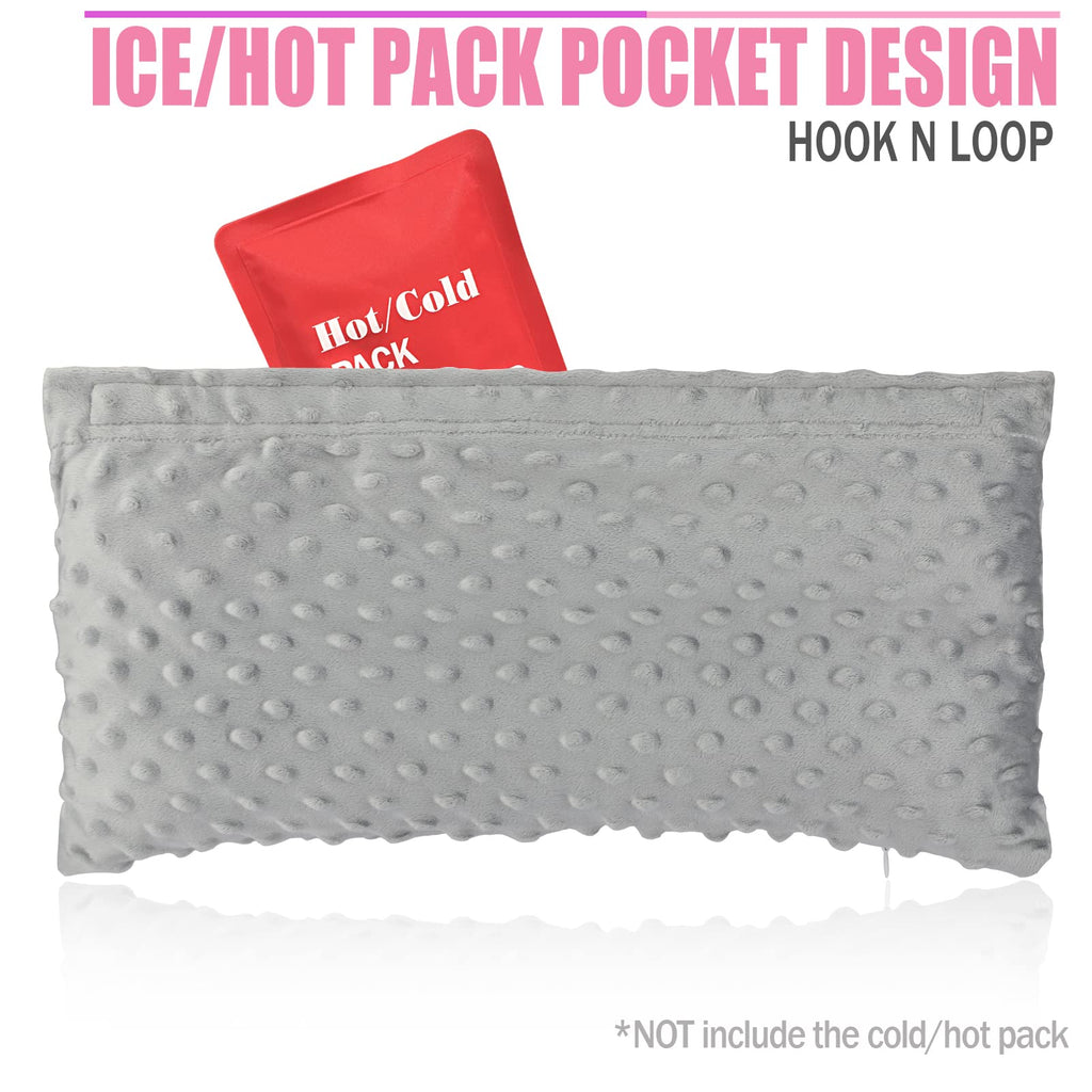 BNRendles Hysterectomy Pillows with Ice/Hot Pocket for Abdominal Surgery, Hysterectomy Recovery Must Have Gifts, Tummy Tuck Stomach Padding, Minky Dot Gray