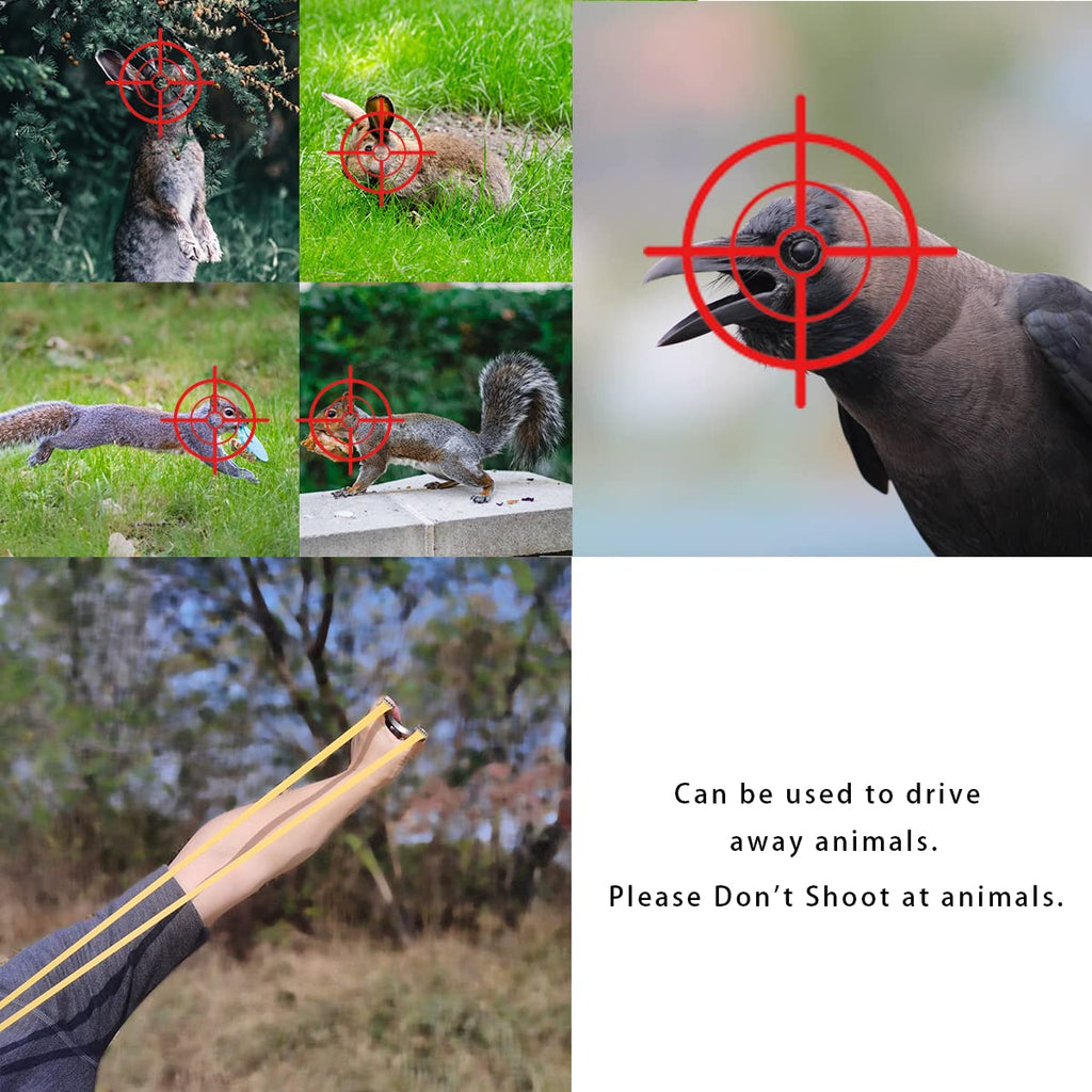Outdoor Professional Solid Slingshot Set for Hunting Stainless Steel High Velocity Catapult Sling Shot for Adults with 1 Ammo Pouch 100 Slingshots Ammo Balls & 10 Rubber Bands & 4 Target