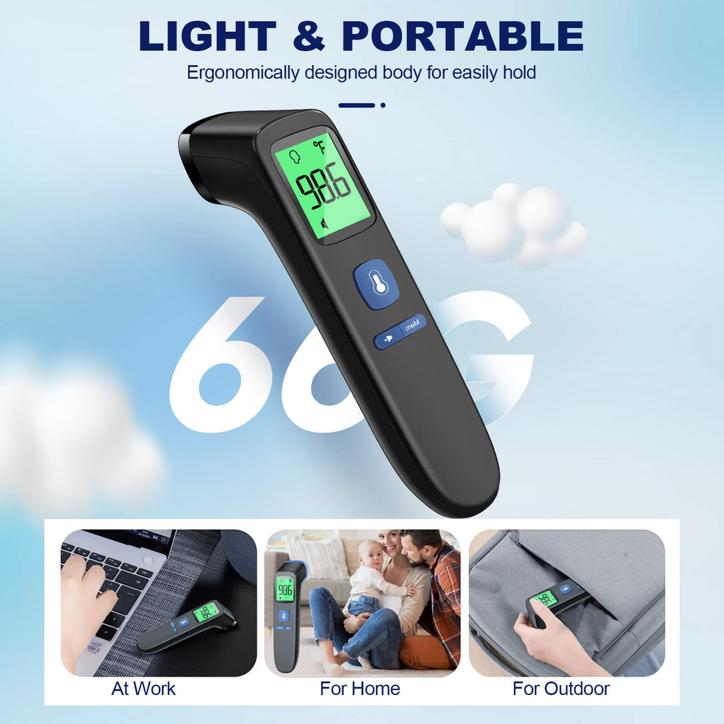 No-Touch Thermometer for Adults and Kids, Digital Baby Thermometer with Fever Alarm, 1 Second Fast Result, Easy to use, 2 in 1 Mode
