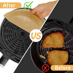 SIUDANGKA 200 Pcs Air Fryer Liners - Disposable Parchment Paper Sheets for Ninja Air Fryer AF101 & AF150 XL
