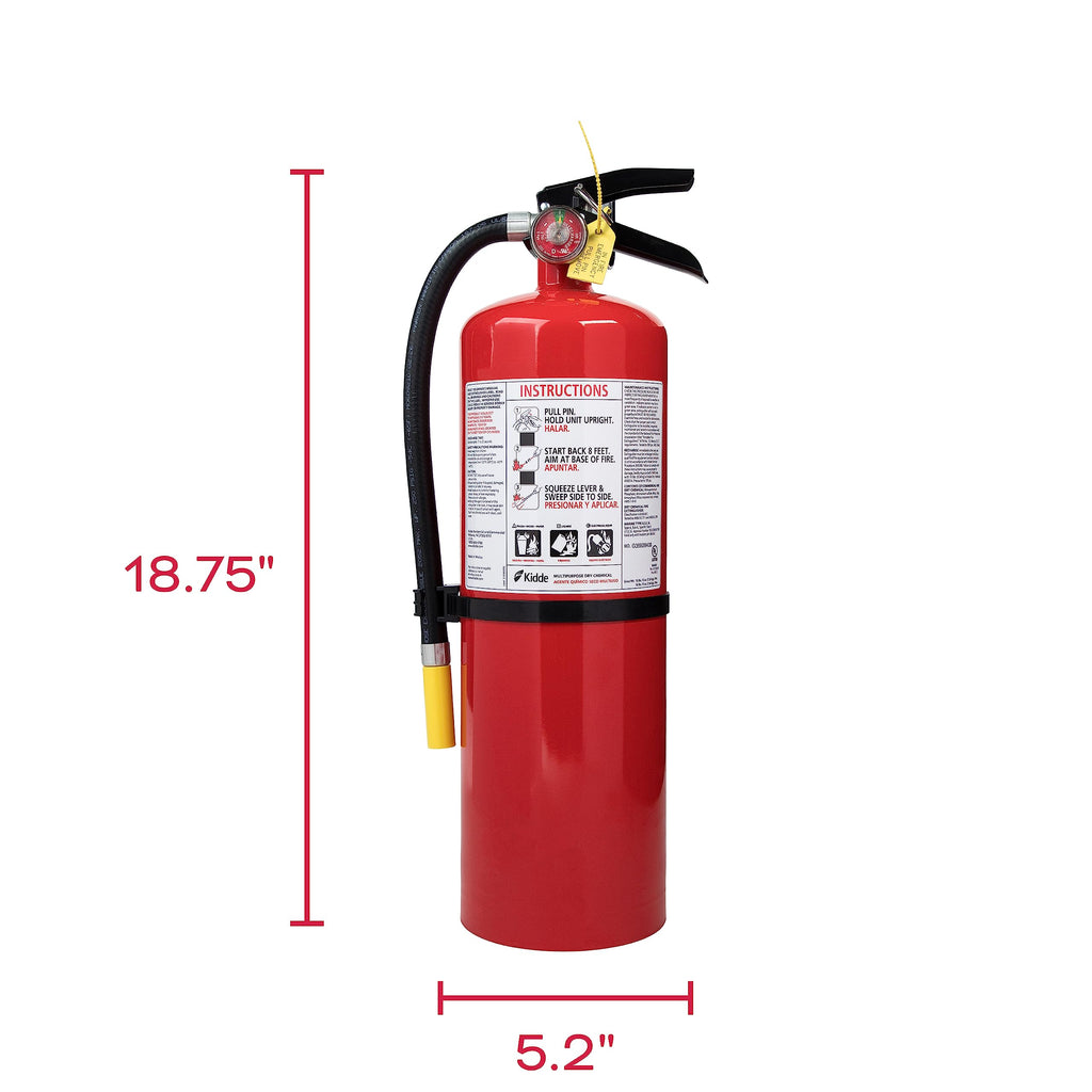 Kidde Fire Extinguisher for Commercial Use, 3-A:40-B:C, 17 Lbs., Refillable & Reusable, Hose & Wall Mount (Included)