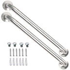 2 Pack 24 Inch Satin Brush Nickel Shower Grab Bar - 1.25" Diameter,ZUEXT Stainless Steel Bathroom Grab Bar, Bath Balance Bar,Safety Hand Rail Support, Handicap Injury Elderly Senior Assist Bath Handle