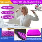 Plus Size Gel Seat Cushion for Long Sitting, Extra Large and Thick Seat Cushion, Back, Hip, Sciatica, Tailbone Pain Relief Cushion for Office Chairs, Wheelchairs, Cars, Stadium.(Rose Pink)