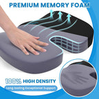 TushGuard Seat Cushion, Office Chair Cushions, Car Seat Cushion, Non-Slip Sciatica & Back Coccyx Tailbone Pain Relief Chair Pad, Memory Foam Butt Pillow for Computer Desk, Office Chair(Black, XXL)